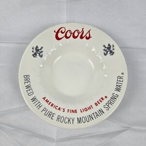 Vintage Coors Porcelain Ashtray 'Brewed With Pure Rocky Mountain Spring Water"